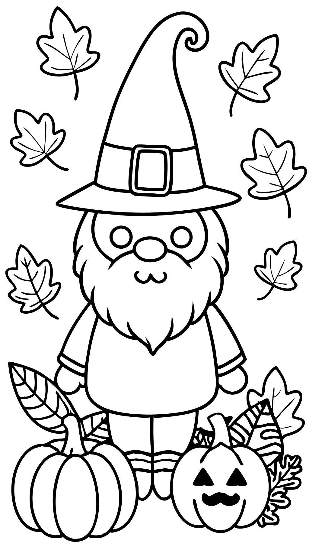 fall gnome coloring pages